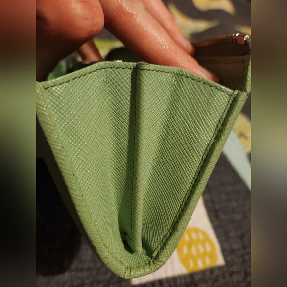 Prada Light Green Saffiano Leather Bow Continental Wallet - Picture 10 of 16